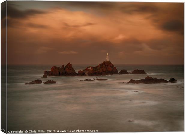 Corbiere Lighthouse Jersey Canvas Print by Chris Mills