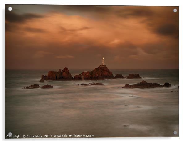 Corbiere Lighthouse Jersey Acrylic by Chris Mills