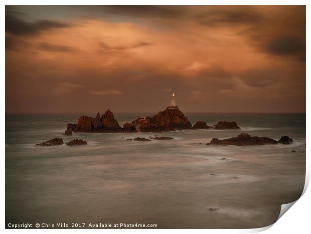 Corbiere Lighthouse Jersey Print by Chris Mills