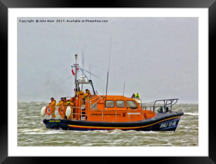 Hoylake Lifeboat (Digital Art) Framed Mounted Print by John Wain