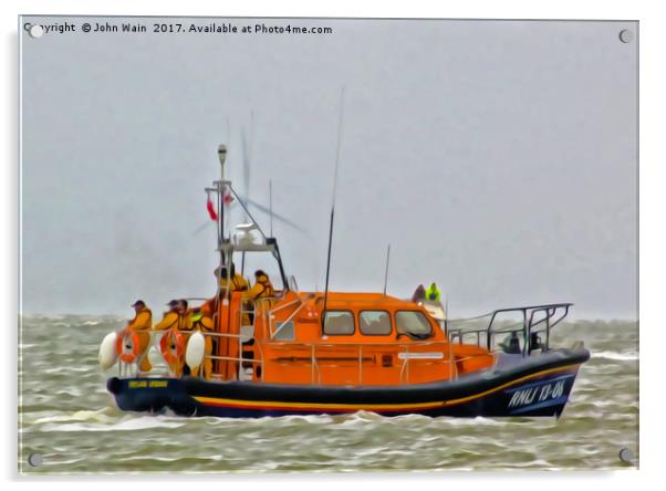 Hoylake Lifeboat (Digital Art) Acrylic by John Wain