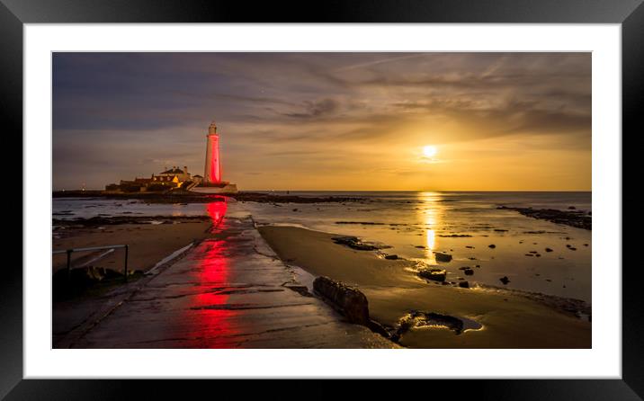 St Mary's Supermoon Framed Mounted Print by Naylor's Photography