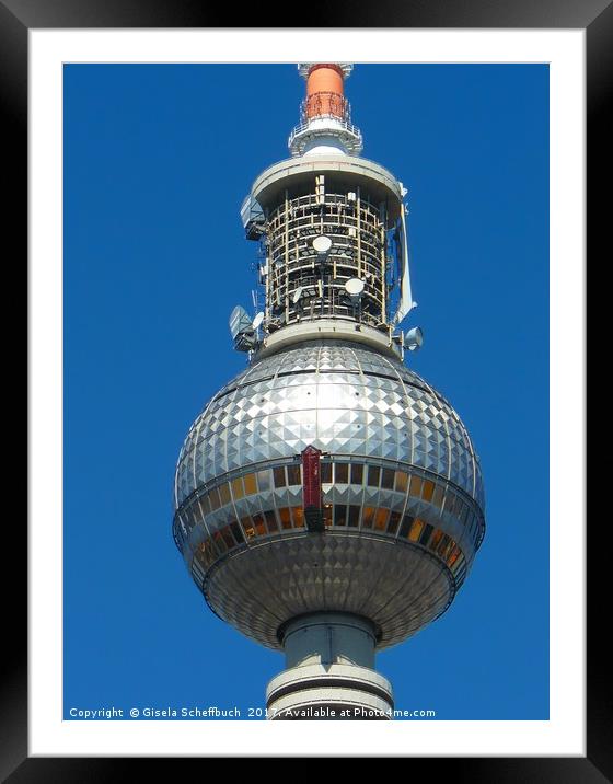 The Famous TV Tower in Berlin Framed Mounted Print by Gisela Scheffbuch