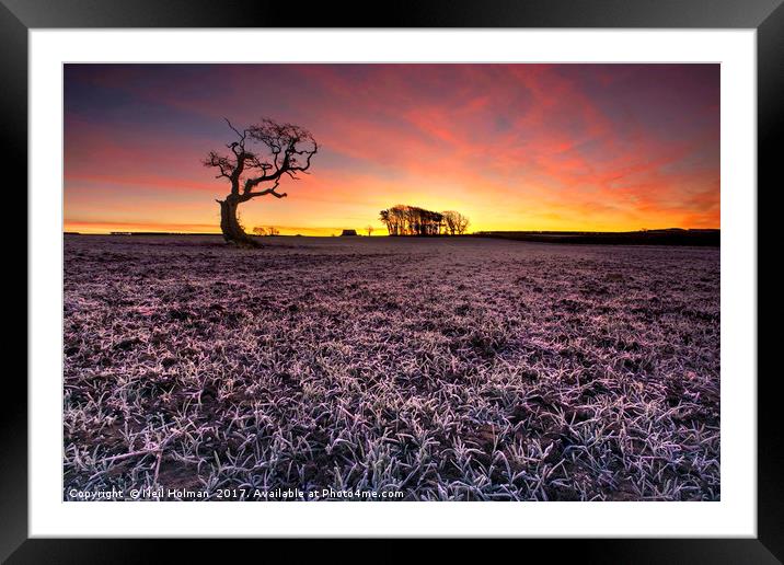Frosty Morning Sunrise, Tythegston Framed Mounted Print by Neil Holman