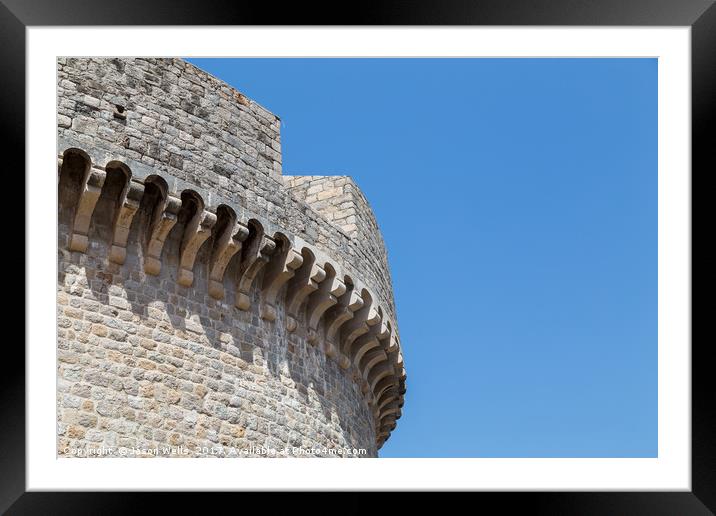 Fortification on Dubrovnik's city wall Framed Mounted Print by Jason Wells