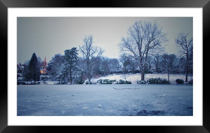 Park in Winter  Framed Mounted Print by Victor Burnside
