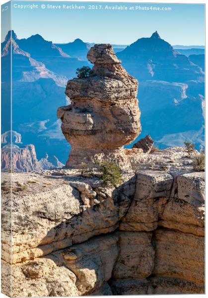 Rock Tower, Grand Canyon Canvas Print by Steve Rackham