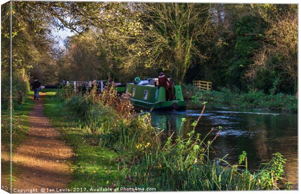 Traffic On The Kennet and Avon Canal Canvas Print by Ian Lewis