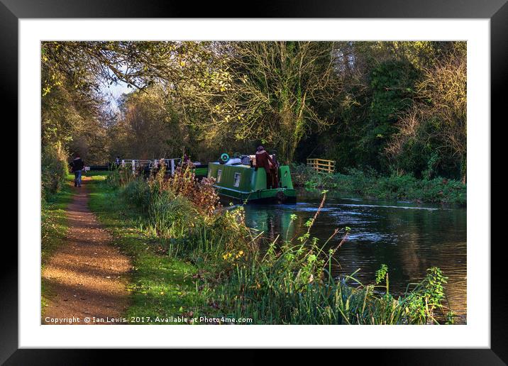 Traffic On The Kennet and Avon Canal Framed Mounted Print by Ian Lewis