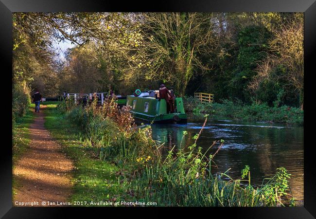 Traffic On The Kennet and Avon Canal Framed Print by Ian Lewis