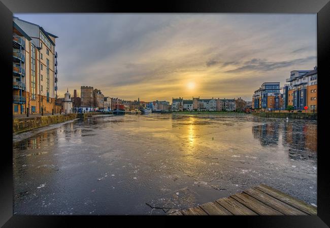 A frozen Water of Leith Framed Print by Miles Gray