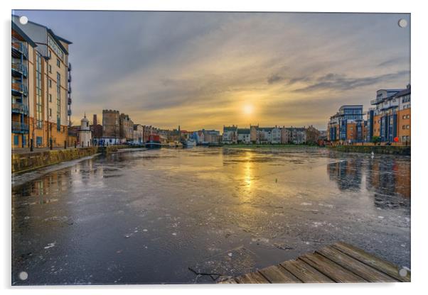 A frozen Water of Leith Acrylic by Miles Gray