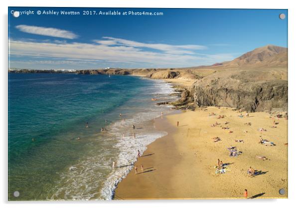 Lanzarote Beach Acrylic by Ashley Wootton