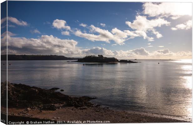 Drakes Island Plymouth Sound Canvas Print by Graham Nathan