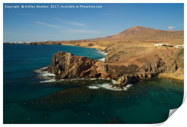 Papagayo Headland, Lanzarote Print by Ashley Wootton