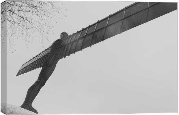 Angel of the North in the snow Canvas Print by David Graham