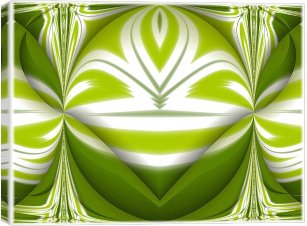 Lime Abstract Fold. Canvas Print by paulette hurley