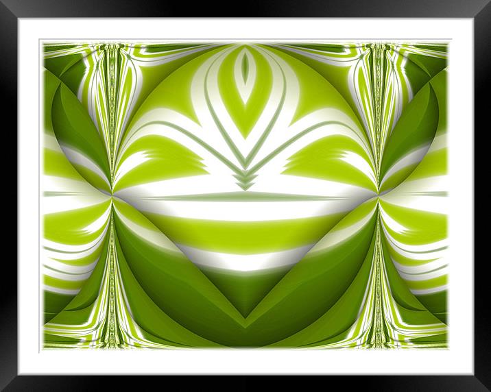 Lime Abstract Fold. Framed Mounted Print by paulette hurley
