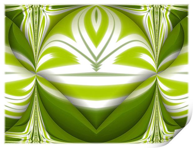 Lime Abstract Fold. Print by paulette hurley