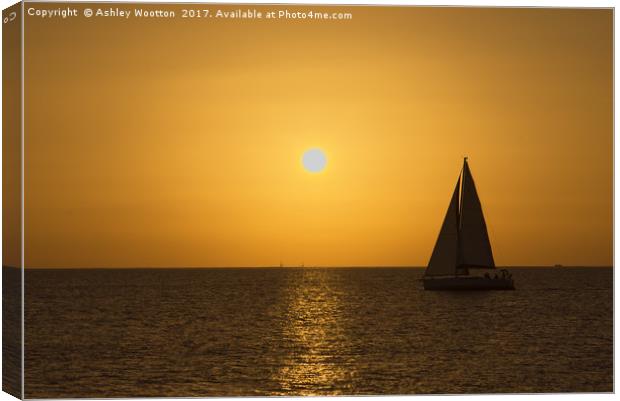 Sailing at Sunset Canvas Print by Ashley Wootton