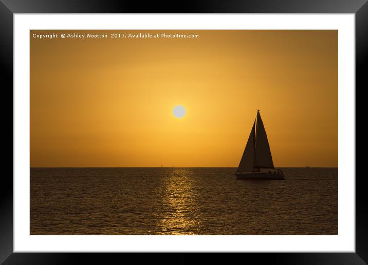 Sailing at Sunset Framed Mounted Print by Ashley Wootton