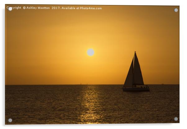 Sailing at Sunset Acrylic by Ashley Wootton