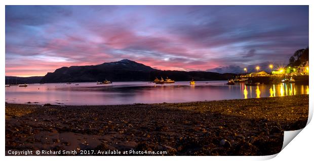 Loch Portree in early morning before sunrise at 07 Print by Richard Smith