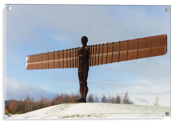 Angel of the North in the snow  Acrylic by David Graham
