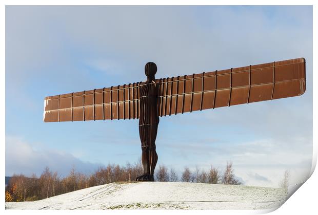 Angel of the North in the snow  Print by David Graham
