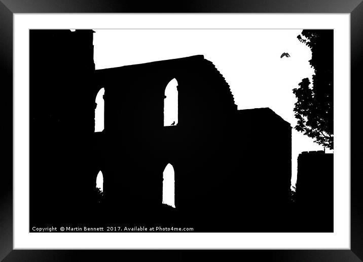 Silhouette of Malmesbury Abbey Framed Mounted Print by Martin Bennett