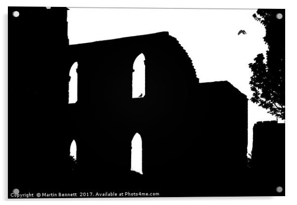 Silhouette of Malmesbury Abbey Acrylic by Martin Bennett