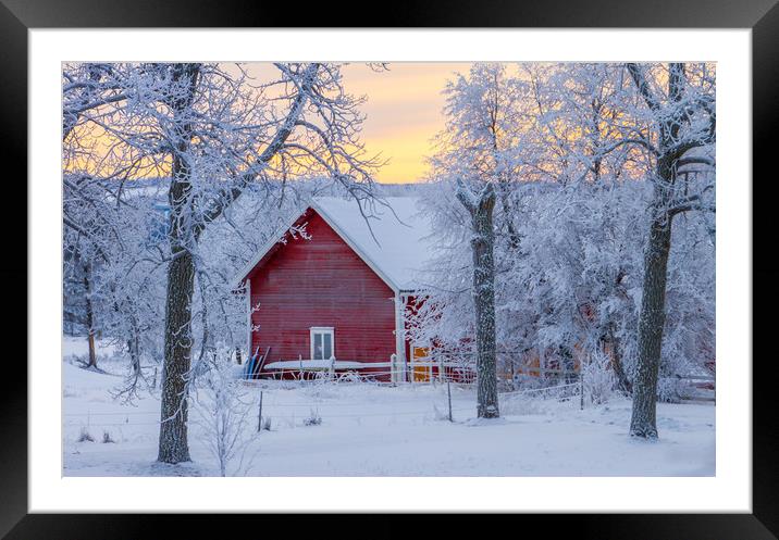 A cold winter day in Sweden Framed Mounted Print by Hamperium Photography