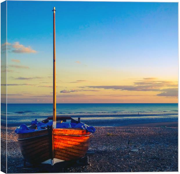 Fishing boat on Hastings Beach Canvas Print by Richard May