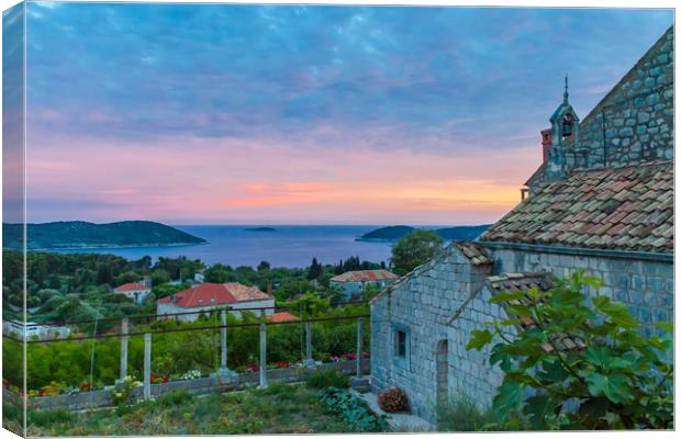Dusk on the Croatian  coast Canvas Print by Kevin Snelling