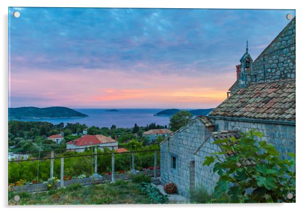 Dusk on the Croatian  coast Acrylic by Kevin Snelling