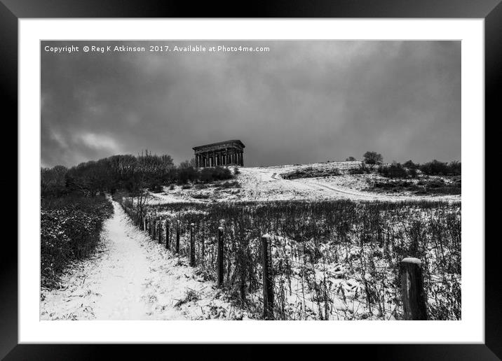 Winter At Penshaw Monument  Framed Mounted Print by Reg K Atkinson
