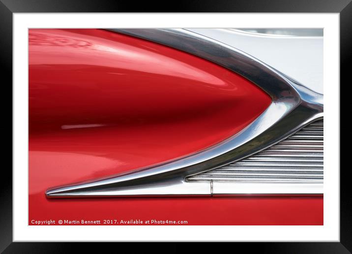 Red, White and chrome Americana Framed Mounted Print by Martin Bennett