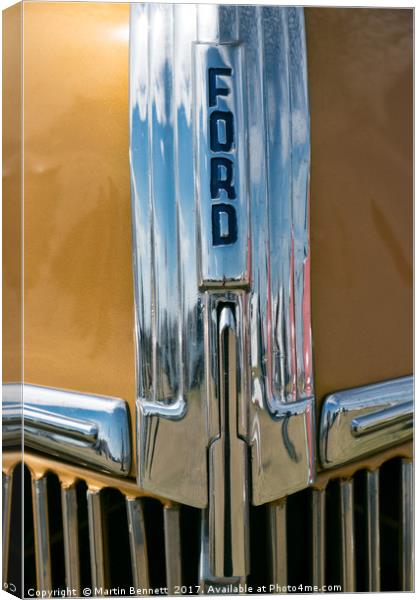 Gold and chrome Ford Canvas Print by Martin Bennett