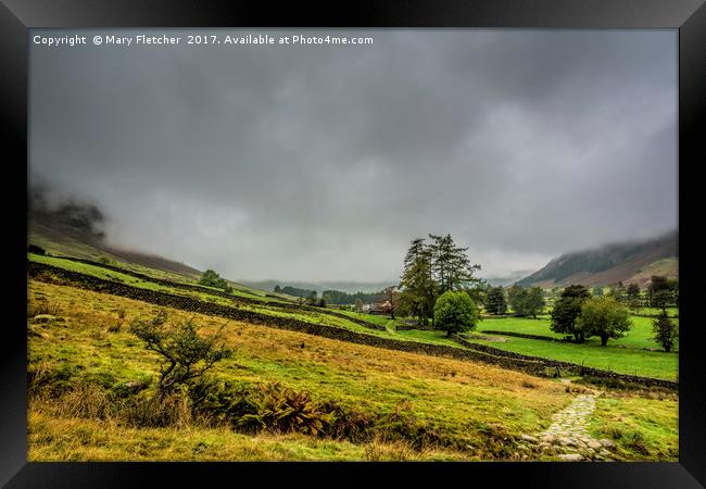 Mist in the Langdale Valley Framed Print by Mary Fletcher