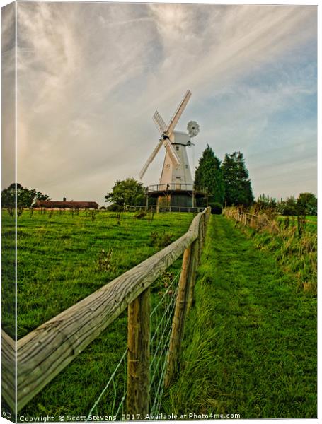 Path To The Windmill Canvas Print by Scott Stevens