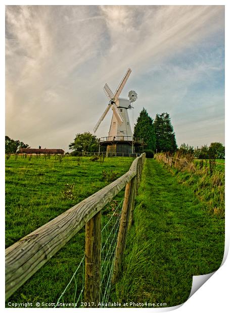 Path To The Windmill Print by Scott Stevens
