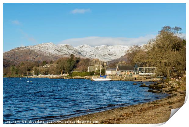 Windermere and the Fairfield Horseshoe Cumbria Print by Nick Jenkins