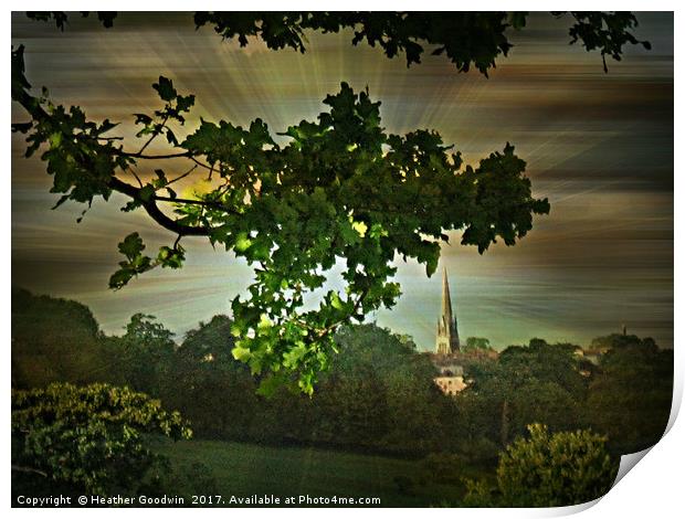 Evening in the Park Print by Heather Goodwin