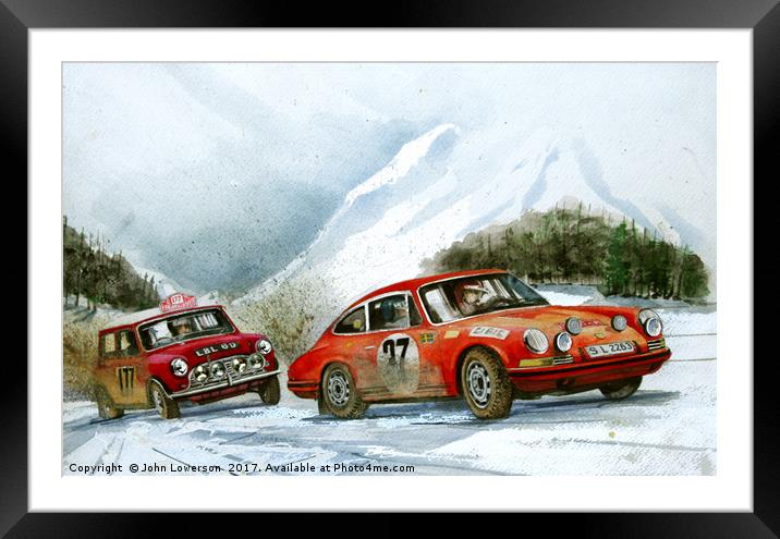 A moment in 1967 The Monte Carlo RAlly Framed Mounted Print by John Lowerson
