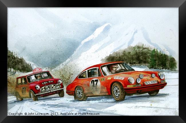 A moment in 1967 The Monte Carlo RAlly Framed Print by John Lowerson