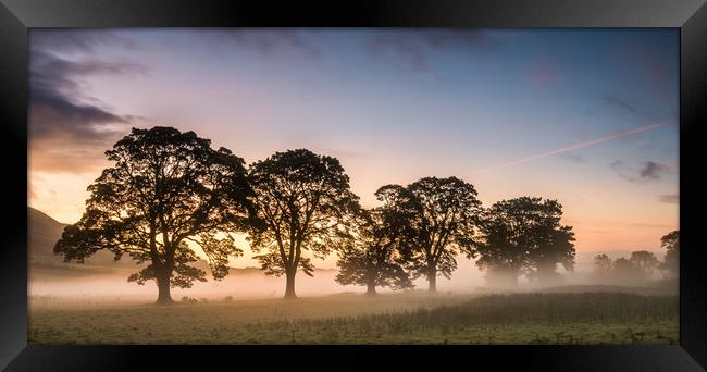 Mist in the Fields at Sunrise Framed Print by George Robertson