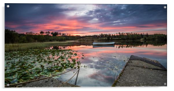 Loch Rusky at Dawn Acrylic by George Robertson
