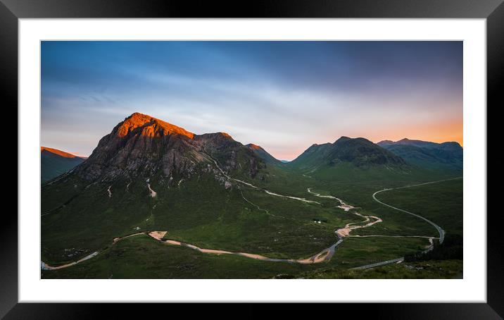 Alpenglow on Buachaille Etive Mor  Framed Mounted Print by George Robertson