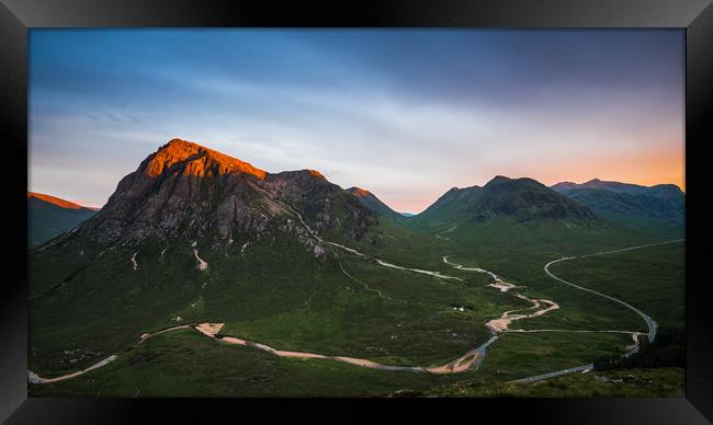 Alpenglow on Buachaille Etive Mor  Framed Print by George Robertson