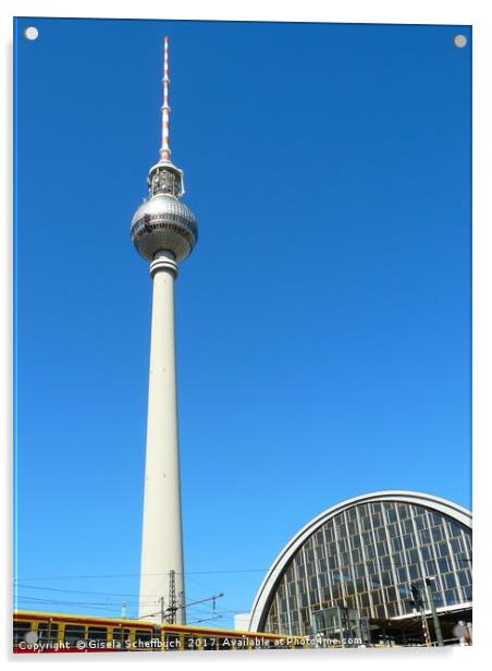 TV Tower in Berlin Acrylic by Gisela Scheffbuch